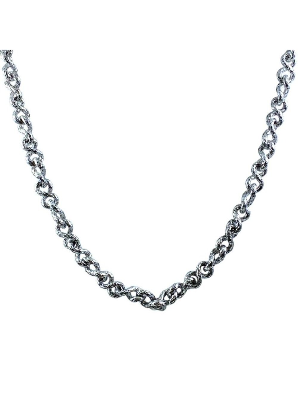 Bottega Veneta Intrecciato Necklace White Gold Silver Practical